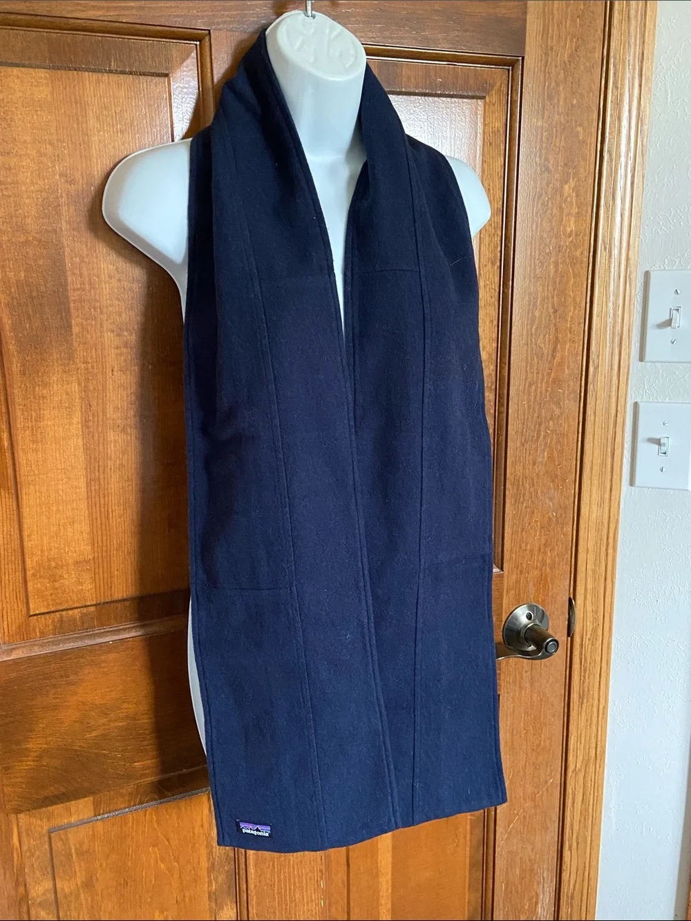 Patagonia Fjord Flannel Navy Blue Gender Neutral double layered knit texture